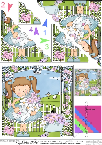 Cute Girlz Liz has a bunch of Flowers and a Letter Scalloped Corner Stacker