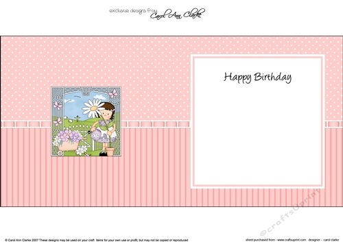 Cute Girlz Suzi has a Pretty Flower square landscape insert