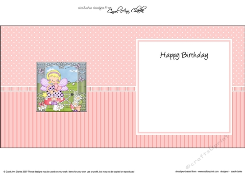 Cute Girlz Fairy Fiz has a Butterfly square landscape insert