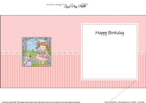 Cute Girlz Liz has a basket of Flowers square landscape insert