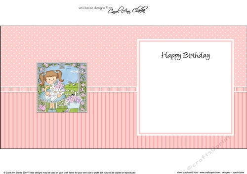 Cute Girlz Liz has a bunch of Flowers and a Letter square landscape insert