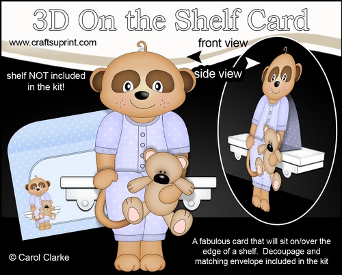 3D On the Shelf Card Kit - Cute Little Baby Meerkat Dmitry