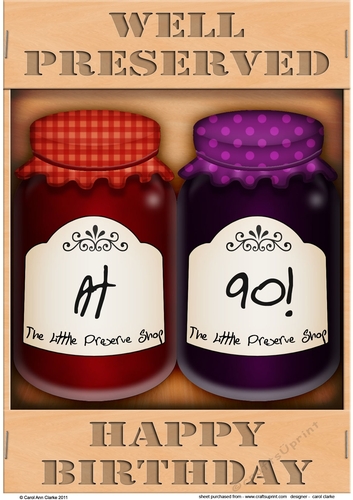 A4 Novelty Well Preserved 90th Birthday Jams Topper
