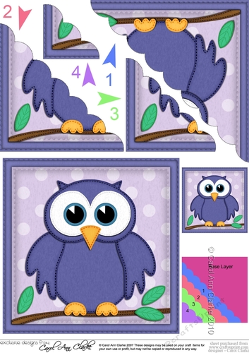 Little Hoot Owl Scalloped Corner Stacker