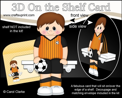 3D On the Shelf Card Kit - Little Footballer Bobby