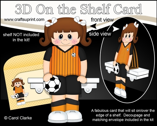3D On the Shelf Card Kit - Little Footballer Luanna