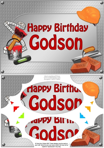 A5 Happy Birthday GODDSON Handyman Tools Scallop Corners & Pyramage