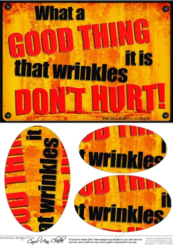 A5 Wrinkles dont Hurt Fun Novelty Senior Moment Saying Oval Pyramage Topper