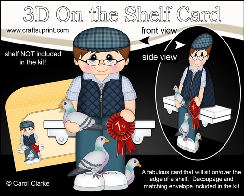 3D On the Shelf Card Kit - Little Pigeon Fancier Ike