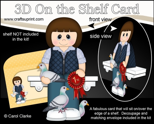 3D On the Shelf Card Kit - Little Pigeon Fancier Sonya