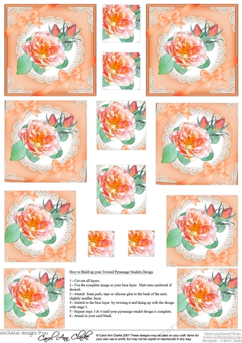 Rose and Lace Twisted Pyramage sheet