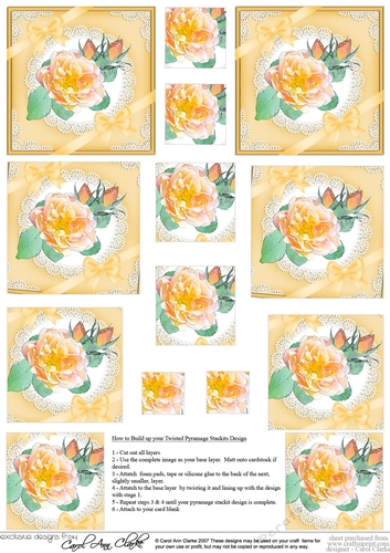 Rose and Lace Twisted Pyramage sheet