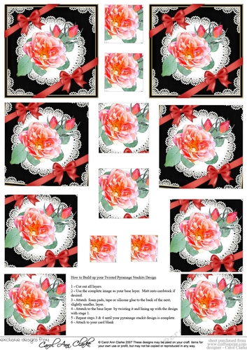 Rose and Lace Twisted Pyramage sheet