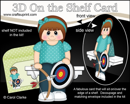 3D On the Shelf Card Kit - Little Archery Teen Dwana is Right on Target