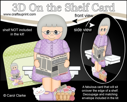 3D On the Shelf Card Kit - Dorene is Happily Retired