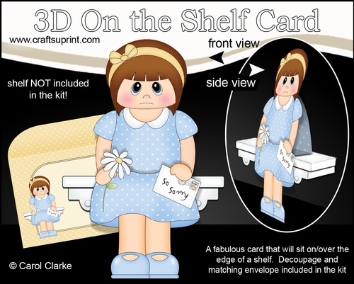 3D On the Shelf Card Kit - Jaye is very Sorry, Sympathy, Belated Birthday