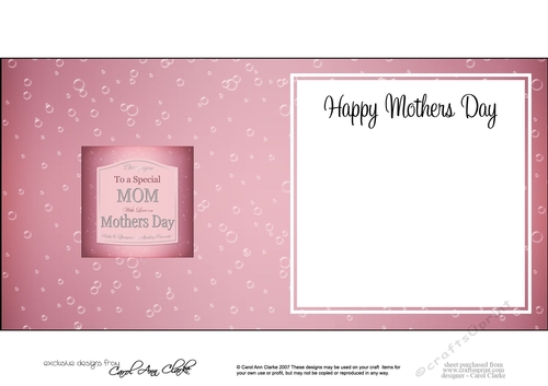Happy Mothers Day MOM pink champers Wine Label square landscape insert