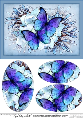A5 Butterflies & Flowers Oval Pyramage Topper