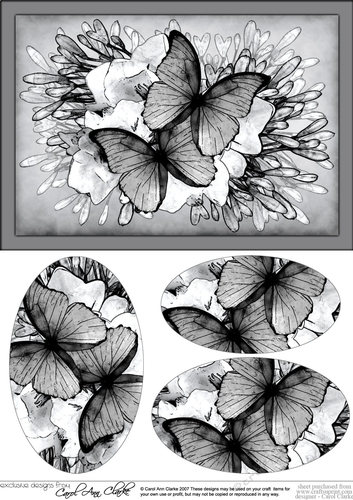 A5 Butterflies & Flowers Oval Pyramage Topper