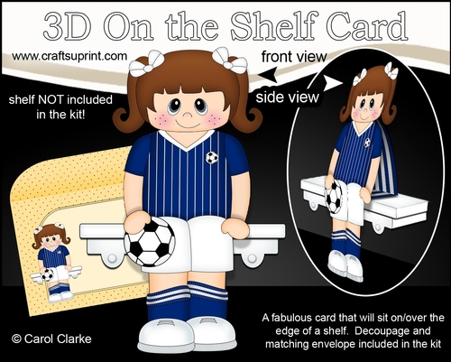 3D On the Shelf Card Kit - Little Footballer Catina