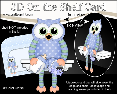 3D On the Shelf Card Kit - Little Hoot Baby Owl