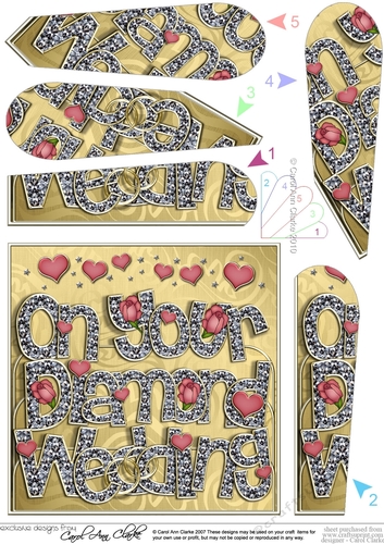 Diamond Wedding Anniversary Fan Pyramage Topper