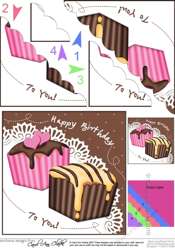 Fondant Fancies Birthday Cakes Scalloped Corner Stacker
