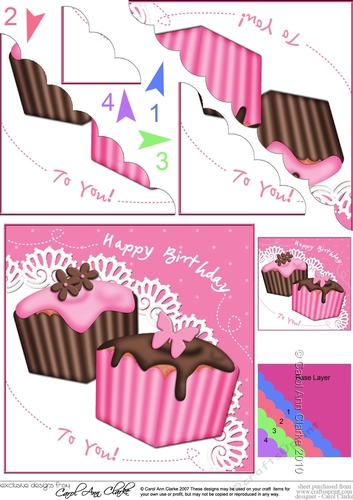 Fondant Fancies Birthday Cakes Scalloped Corner Stacker