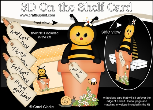 3D On the Shelf Card Kit - Flower Pot Friends Little Buzy Bee Buzz