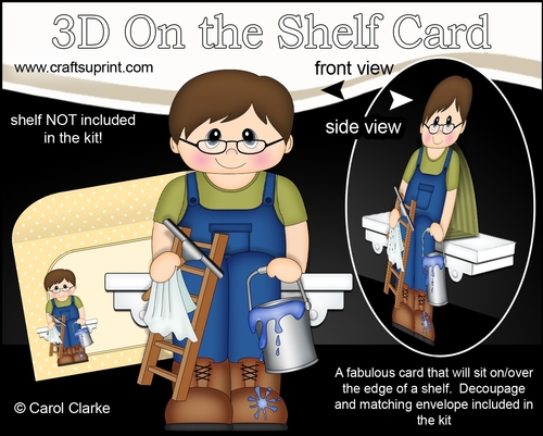3D On the Shelf Card Kit - Little Squeeky Clean Window Cleaner Klien