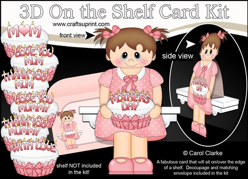 3D On the Shelf Card Kit - Little Toddler Kacey has a Cake for Mum