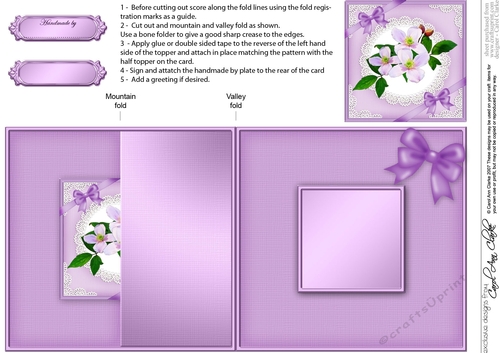 Clematis and Lace No-Hole Fold Back Card