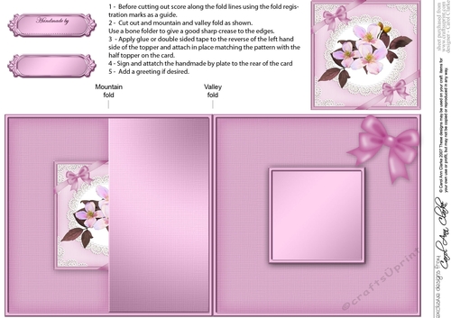Clematis and Lace No-Hole Fold Back Card