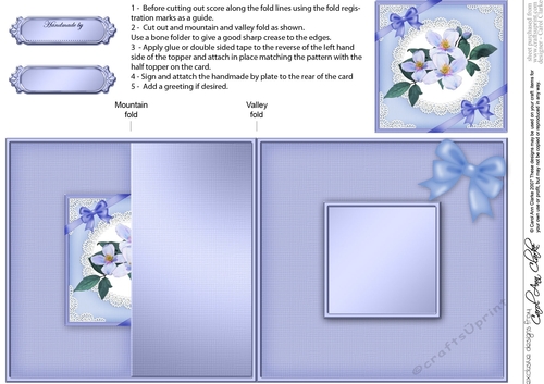 Clematis and Lace No-Hole Fold Back Card