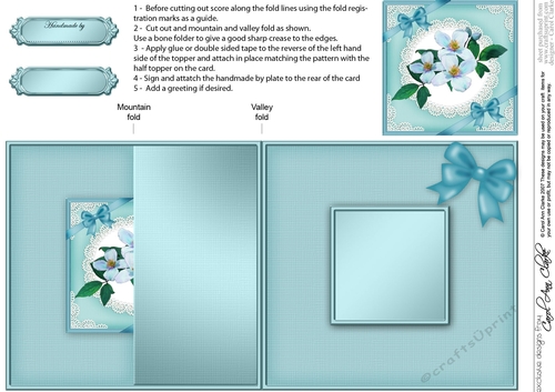Clematis and Lace No-Hole Fold Back Card