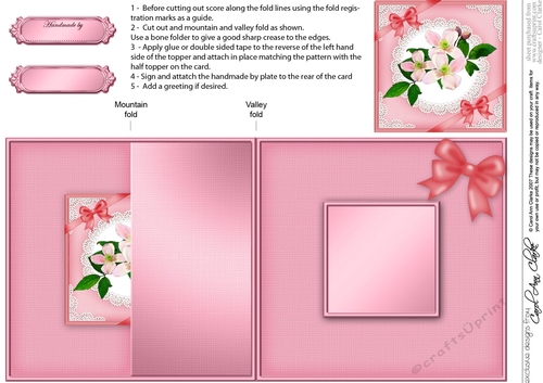 Clematis and Lace No-Hole Fold Back Card