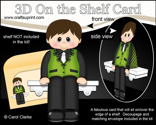 3D On the Shelf Card Kit - Little Irish Dancing Champion Darragh is going to the Ceili