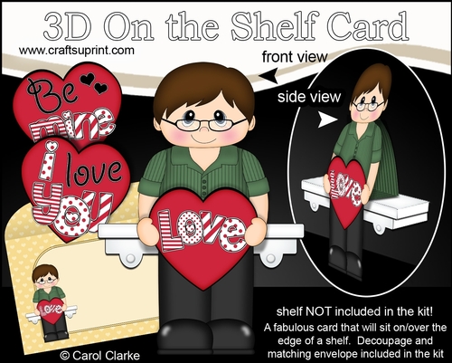 3D On the Shelf Card Kit - Valentine Heart Love & Romance Teen Mitchal