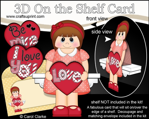 3D On the Shelf Card Kit - Valentine Heart Love & Romance Teen Abigail