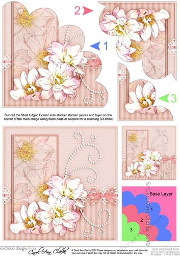 A Touch of Elegance Roses Pearls and Lace Shell Edged Corner Side Stacker