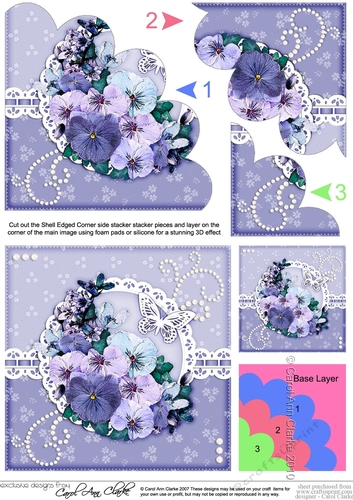 A Touch of Elegance Spring Flowers Pearls Butterflies and Lace Shell Edged Corner Side Stacker
