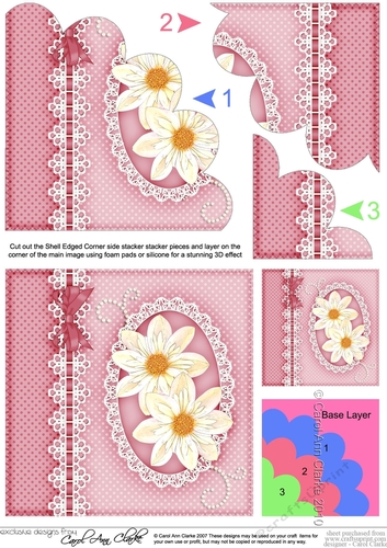 A Touch of Elegance Pretty Floral Pearls and Lace Shell Edged Corner Side Stacker