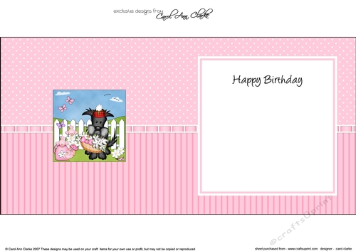 Hamish Scottie Dog has a basket of Pretty Flowers square landscape insert