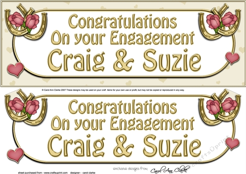 Large DL Congratulations on your engagement CRAIG & SUZIE 3D decoupage