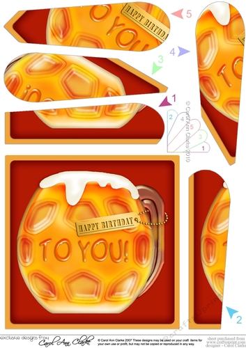 Mine is a Pint HAPPY BIRTHDAY TO YOU Quick Card & Fan Pyramage Topper