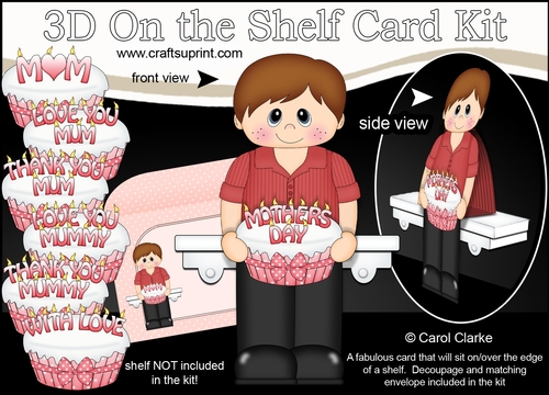3D On the Shelf Card Kit - Little Boy Morgan has a Cake for Mum