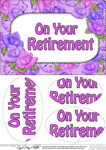 A5 RETIREMENT Time for Roses Oval Pyramage Topper