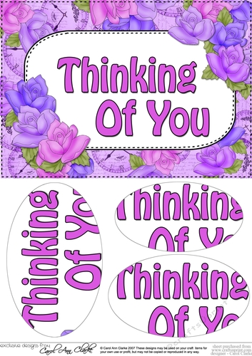 A5 THINKING OF YOU Time for Roses Oval Pyramage Topper