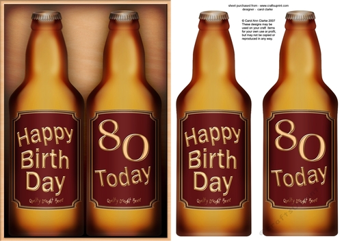 A5 HAPPY 80th BIRTHDAY Beer Gift Set 3D decoupage