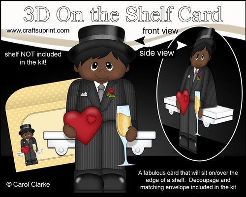 3D On the Shelf Card Kit - Ethnic Hearts Love & Romance Man Mikal